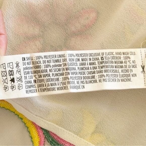 English Factory Embroidered Off The Shoulder Chiffon Blouse Top Small - Picture 7 of 8